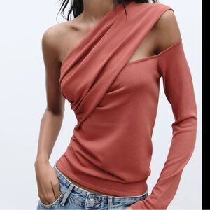 NWT Zara Asymmetric Draped Top